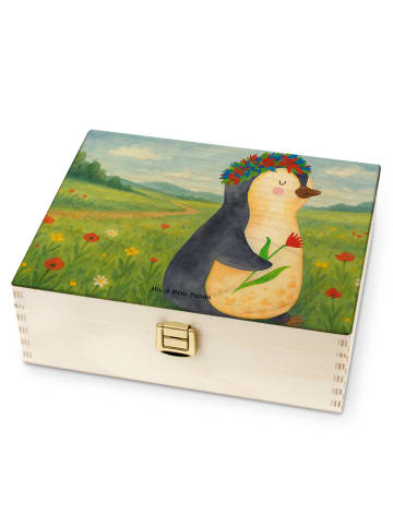 Mr. & Mrs. Panda Teebox Pinguin Blumen Design ohne Spruch in Weiß