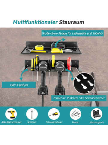 COSTWAY Werkzeugregal für Elektrobohrer in Schwarz