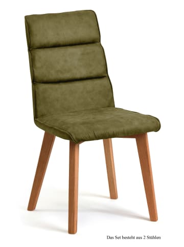 58 aufm Kessel ESSZIMMERSTUHL (2er-Set) Darell 47x92x60 Eiche geölt/Olivgrün