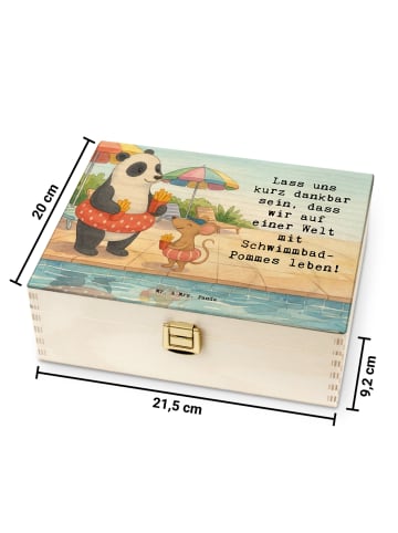 Mr. & Mrs. Panda Teedose Panda Schwimmbad Pommes Design mit Spruch in Weiß