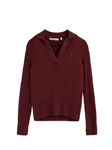 Polo Club Pullover WOMAN RIGBY GO POLO NECK CABLE TAYLOR LONG SLEEVE REGULAR FIT in Granat