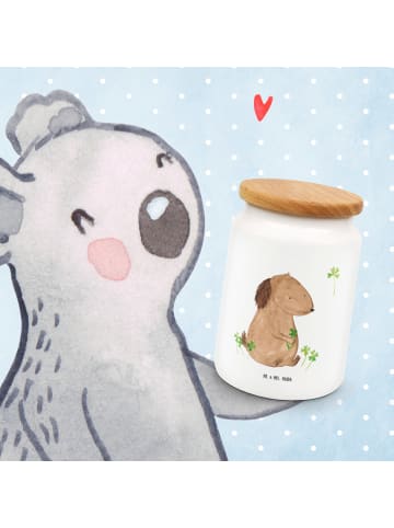 Mr. & Mrs. Panda behälter Hund Kleeblatt ohne Spruch in Weiß