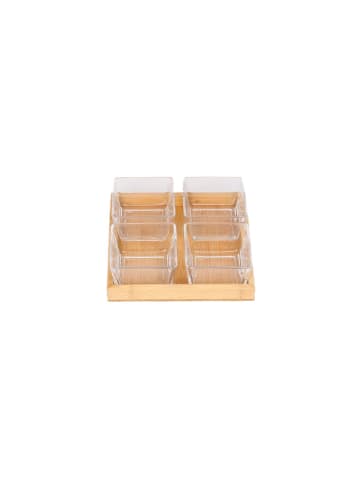 Cheffinger 5-teiliges Bambus-Glas-Snackschalen-Set – Servieren & Genießen in Holz
