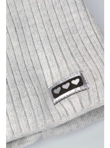 Coccodrillo Wintermütze mit Pompon in silbern