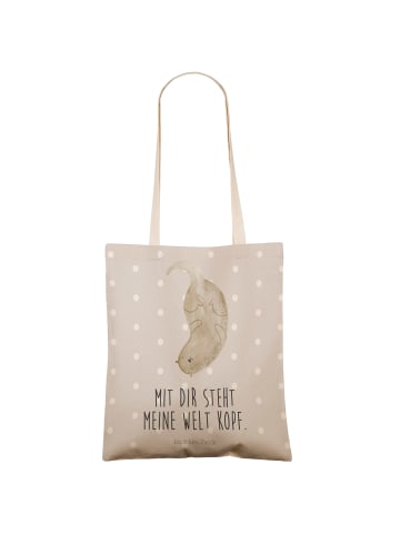 Mr. & Mrs. Panda Tasche Otter Kopfüber mit Spruch in Grau Pastell