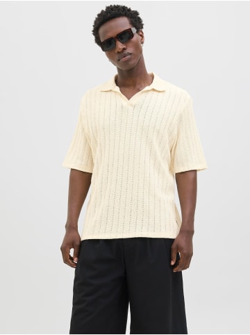 Jack & Jones Gestricktes Polo in Antique White