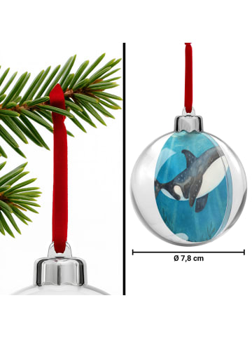 Mr. & Mrs. Panda christbaumkugel Orca Design ohne Spruch in Weiß
