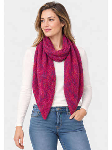 Faera Meliertes Dreieckstuch Strukturstricklook in Pink