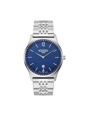 Roamer Schweizer Uhr Elements Blau in silber