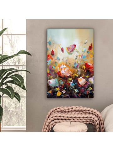 MuchoWow Leinwand Bilder Blumenmeer