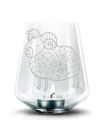 Mr. & Mrs. Panda Dekoglas Sternzeichen Widder ohne Spruch in Transparent