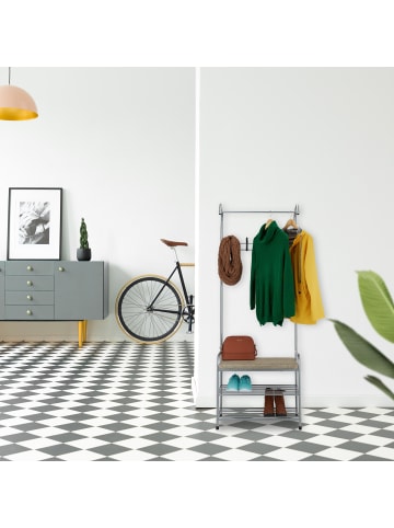 relaxdays Garderobe in Grau - (B)64 x (H)173 x (T)30 cm