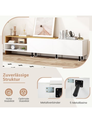 COSTWAY TV-Schrank für Fernseher 80 Zoll 181 cm in Weiß