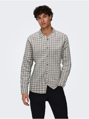 Only&Sons Freizeit Karohemd Holzfäller Kariertes Flanellhemd in Braun-2