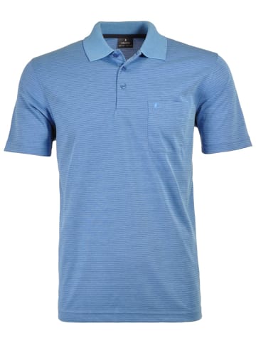 Ragman Poloshirt in Blau gestreift