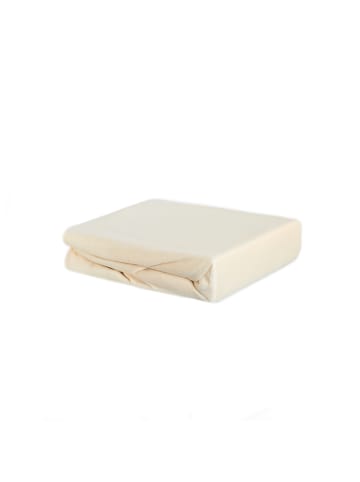 COFI 1453 Thermofleece Spannbettlaken mit Rundumgummizug - 125 gsm in Beige