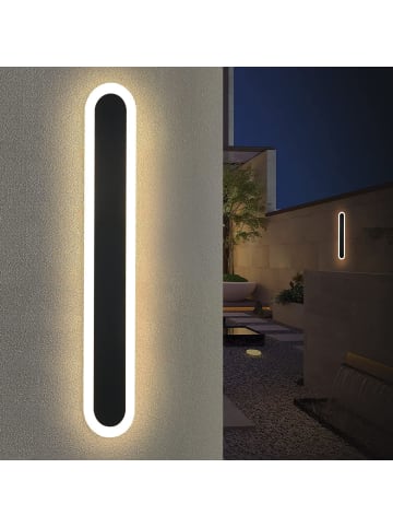 ZMH Wandleuchte LED in schwarz oval 10W Acryl warmweiß L 50cm