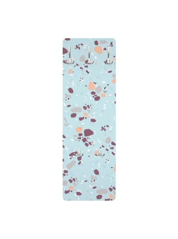 WALLART Garderobe - Detailliertes Terrazzo Muster Bolzano in Blau