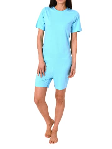 NORMANN Pflegeoverall kurzarm Reißverschluss Rücken und Bein - 88702 in türkis