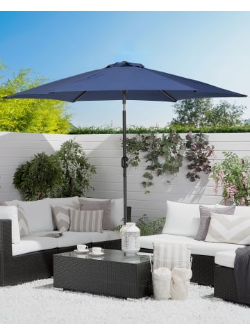 Beliani Marktschirm VARESE in Blau/Grau - (W) 270 x (H) 230 x (L) 270 cm