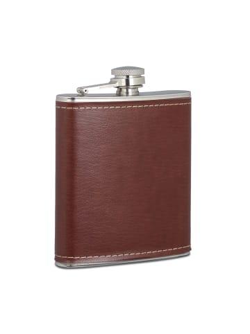 relaxdays 10x Flachmann in Braun - Je 200 ml