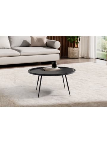 FineBuy Couchtisch in Schwarz / Mango / 75x75x38