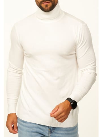 DAILY COTTON Rollkragenpullover - als Feinstrick Pulli in Slim Fit für Herren in Weiß