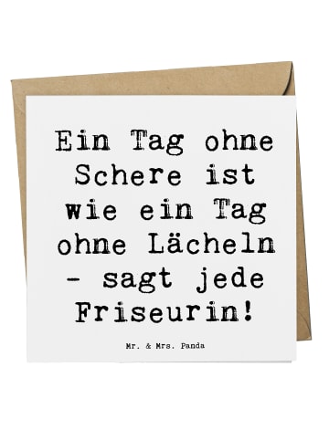 Mr. & Mrs. Panda Deluxe Karte Spruch Friseurin Schere mit Spruch in Weiß
