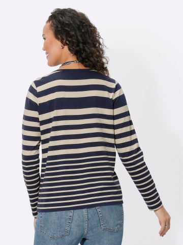 WITT WEIDEN Shirt in marine-sand-geringelt