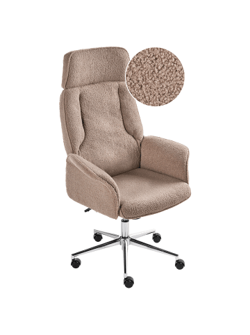 Beliani Bürostuhl PILOT in Braun/Silber - (W) 72 x (H) 117 x (L) 72 cm