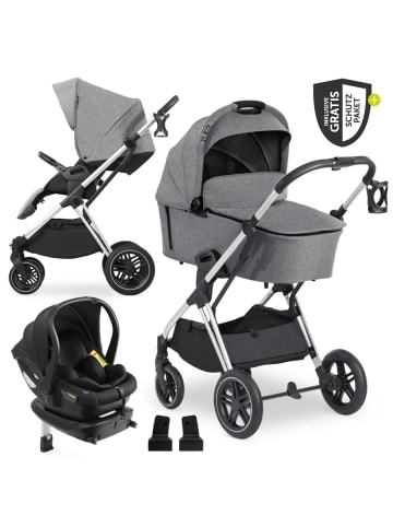 Hauck 4in1 Kinderwagen-Set Vision X Trio Set - inkl. i-Size in grau,silber