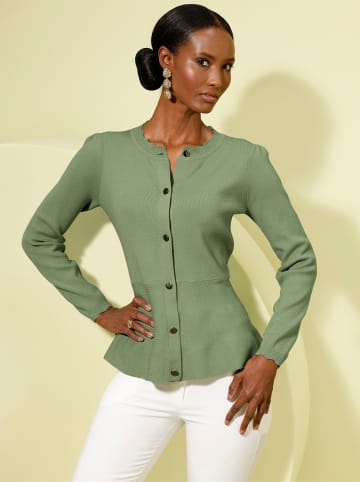 creation L Modal-Mix-Strickjacke in eucalyptus