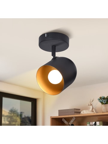 ZMH Deckenleuchte in Schwarzgold 1-flammige E14 Vintage schwenkbar Deckenspots