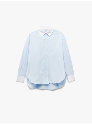 KOTON SHIRTS LS in Blau Gestreift