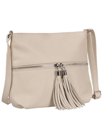 Toscanto Leder Umhängetasche Toscanto Tasche beige ca. 30cm