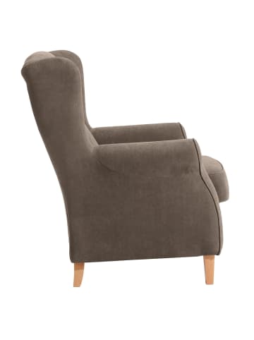 58 aufm Kessel OHRENSESSEL Karlen Bezug Veloursstoff Buche natur / sahara