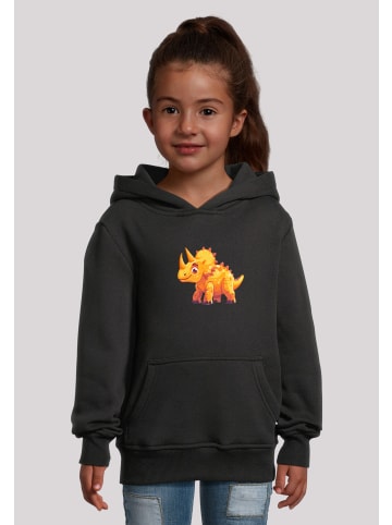 F4NT4STIC Hoodie Süßer Triceratops Dinosaurier in schwarz