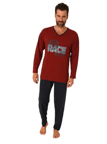 NORMANN Pyjama langarm Schlafanzug - 70385 in rot
