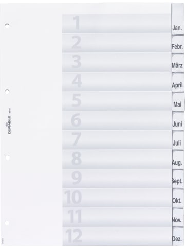 Durable Register A4 Januar-Dezember transparent