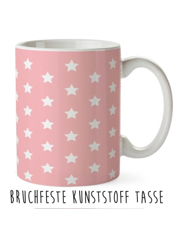 Mr. & Mrs. Panda Becher Einhorn Dankeschön mit Spruch in Rot Pastell