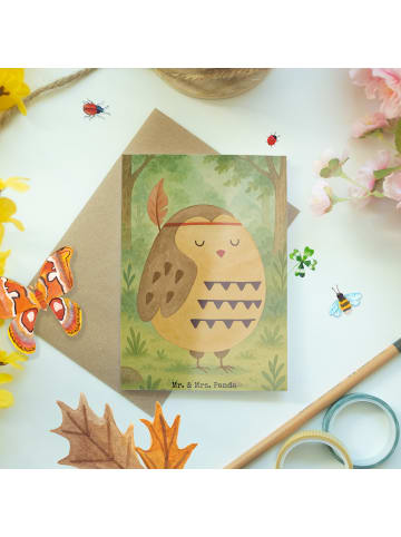 Mr. & Mrs. Panda valentinstagskarte Eule Federschmuck Design ohn... in Weiß