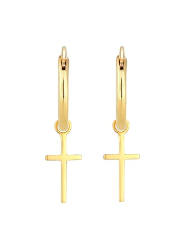 Elli Ohrringe 375 Gelbgold Kreuz in Gold