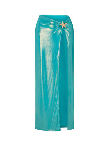 Moda Minx Maxirock Starfish Long Side Slit Skirt in Blue Shimmer