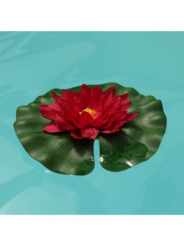 MARELIDA Kunstblume Seerose in rot - D: 20cm