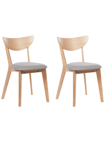 Beliani 2er-Set Esszimmerstuhl ERIE in Braun/Grau