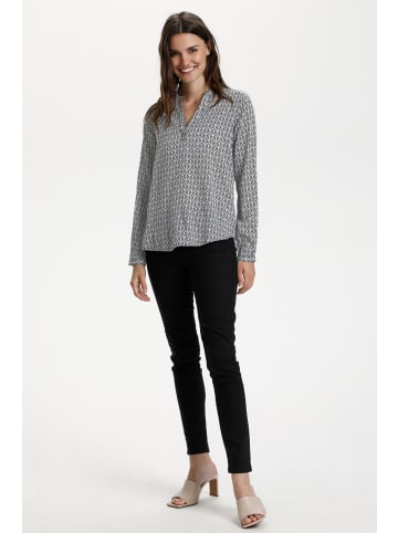 Kaffe Langarm-Bluse KAfana in Black / Chalk Fan Print