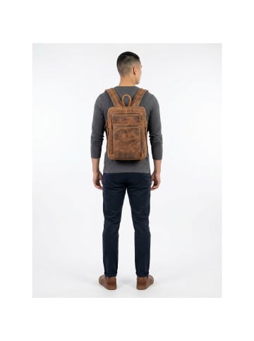 Greenburry Vintage Daypack Leder 44 cm Laptopfach braun