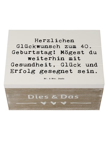 Mr. & Mrs. Panda Box Spruch 40. Geburtstag mit Spruch in Weiß