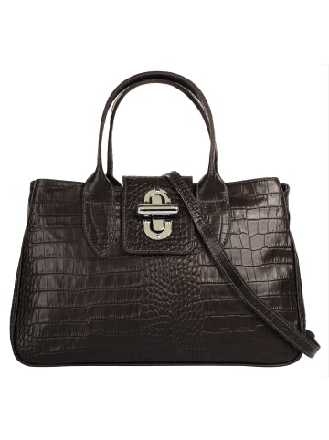 Cluty Handtasche echt Leder in dunkelbraun