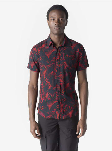 KOROSHI Herren kurzarm-viskosehemd in rot